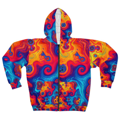 Zippered Hoodies - Amoebic Blue Unisex Zippered Hoodie - Acid Daddy