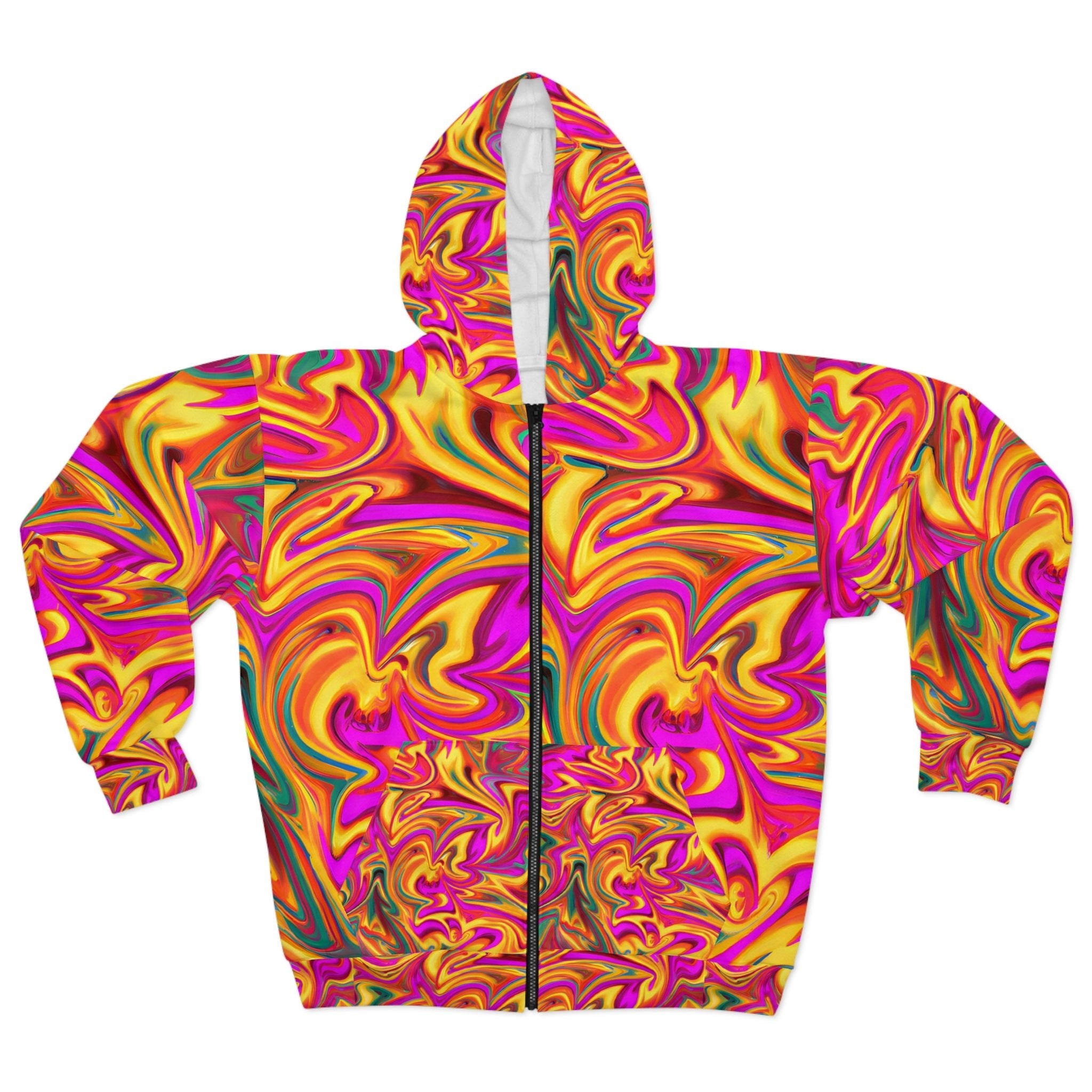 Zippered Hoodies - Daisy Carnival Unisex Zippered Hoodie - Acid Daddy