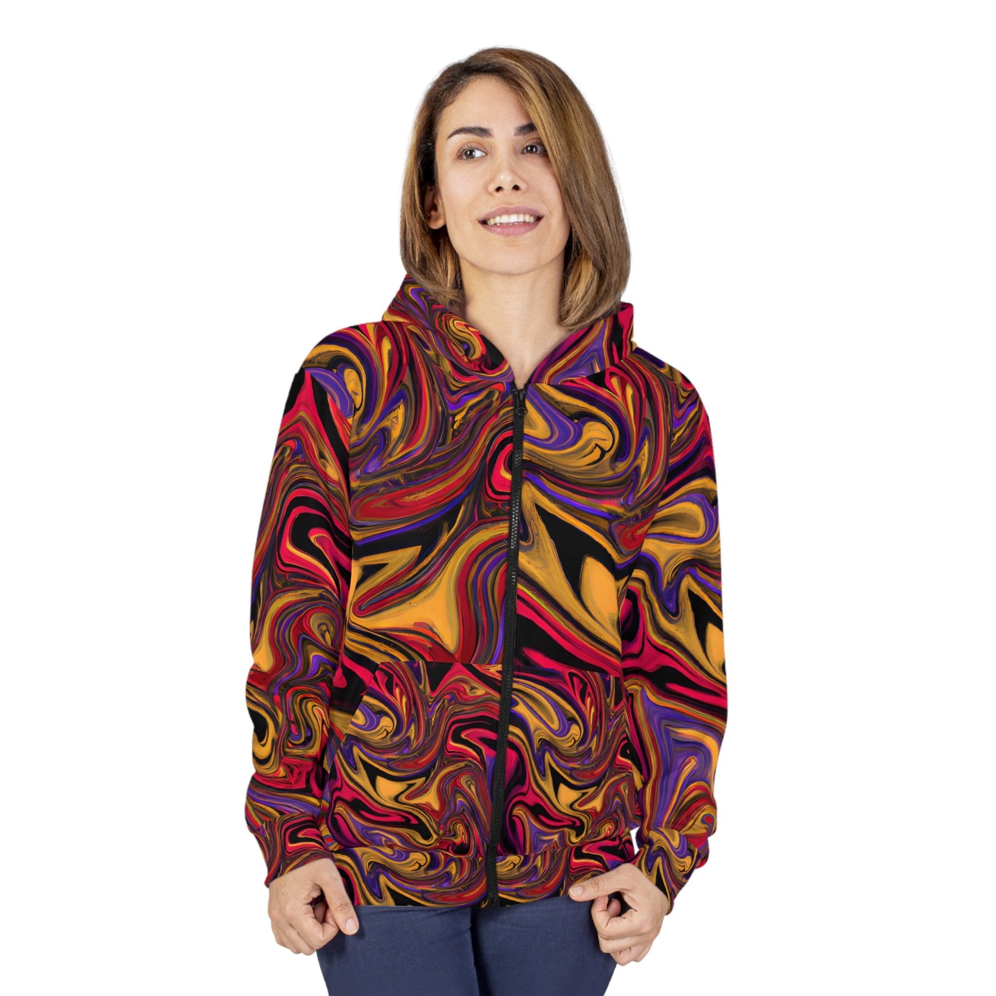 Zippered Hoodies - Psychedelic Swirls Unisex Zippered Hoodie - Acid Daddy