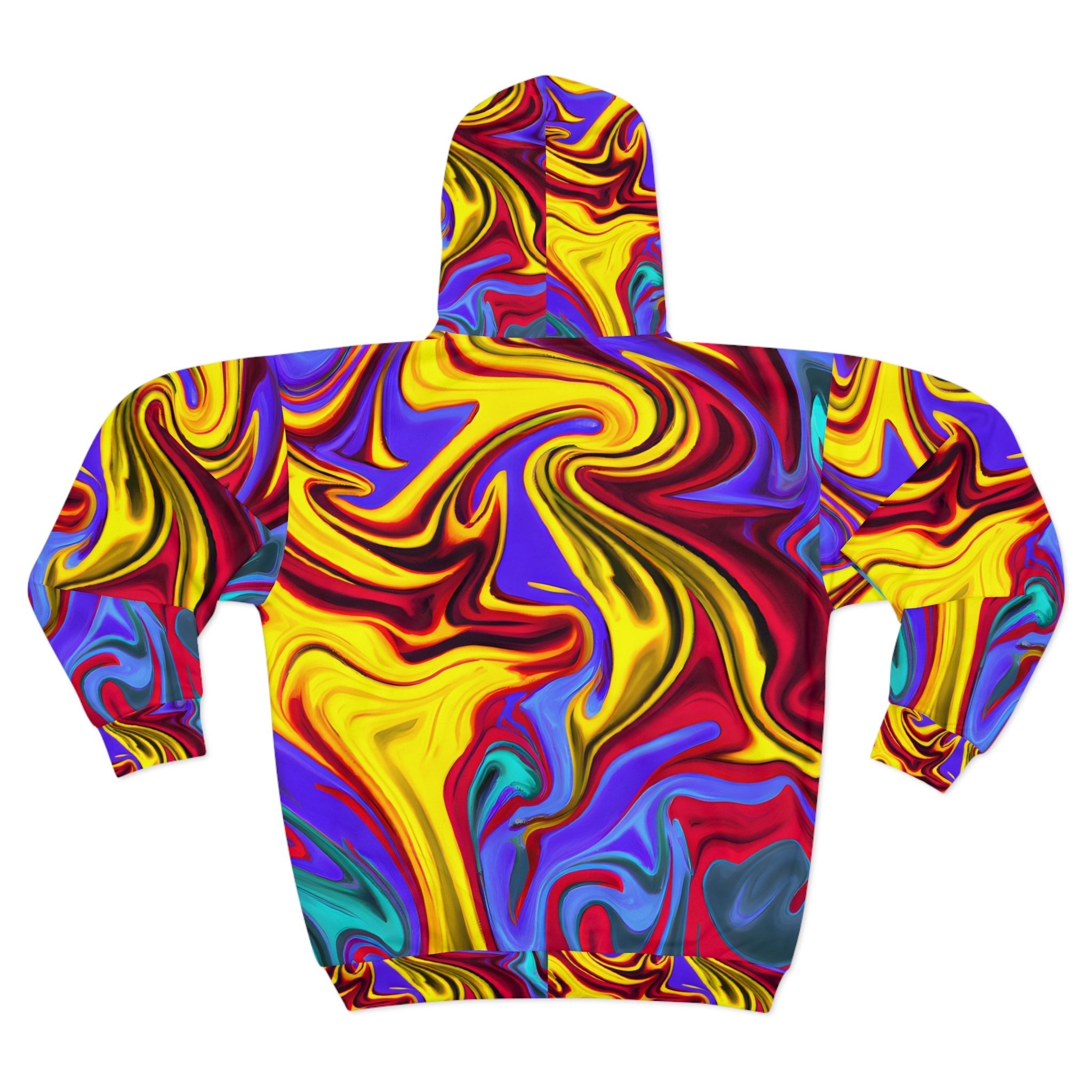 Zippered Hoodies - Trippy Yellow Swirl Unisex Zippered Hoodie - Acid Daddy