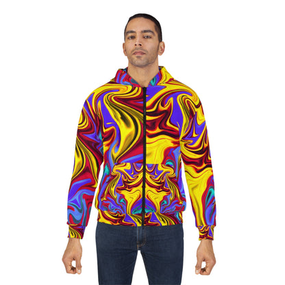 Zippered Hoodies - Trippy Yellow Swirl Unisex Zippered Hoodie - Acid Daddy