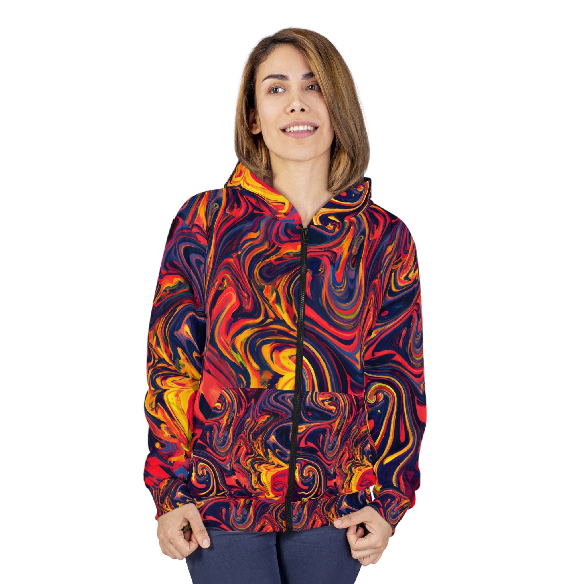 Zippered Hoodies - Up In Smoke Unisex Zippered Hoodie - Acid Daddy