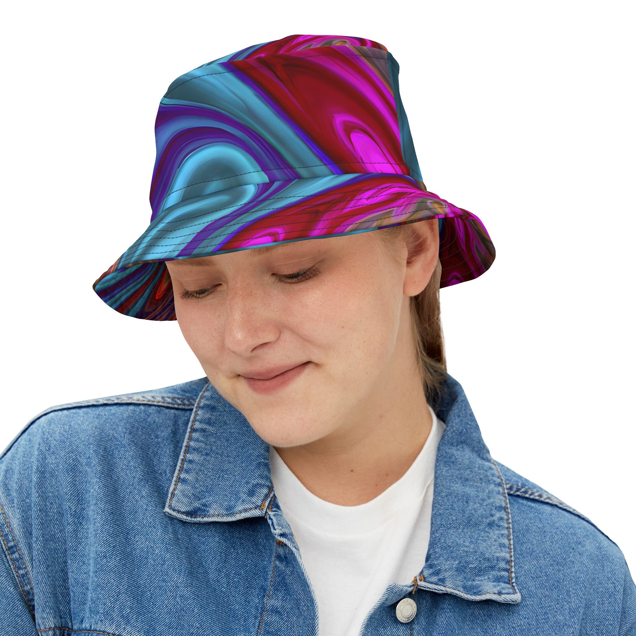 Hats - Festival Vibes Becca Pink Bucket Hat - Acid Daddy