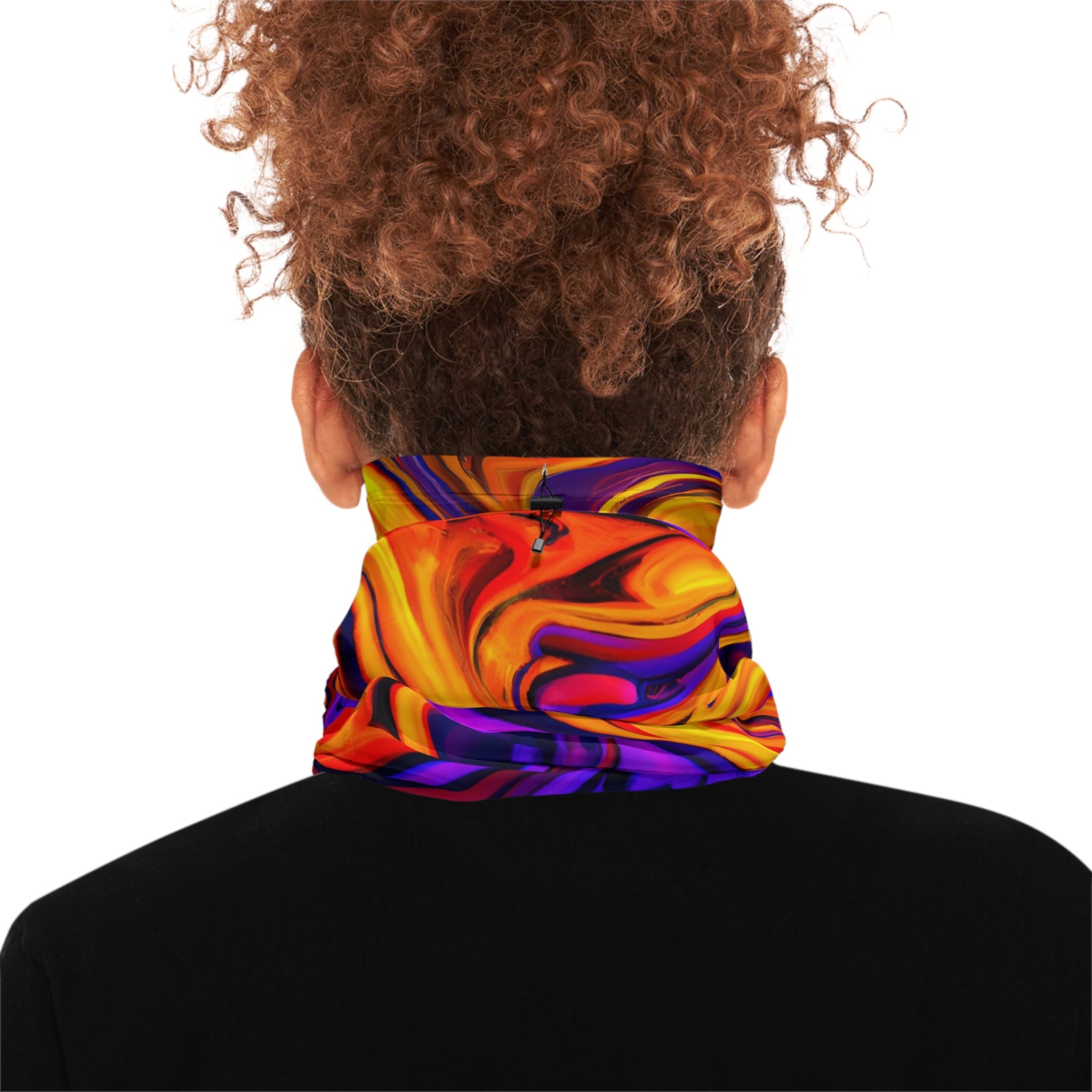 Gaiters - Fiery Vortex Trippy Winter Neck Gaiter - Acid Daddy