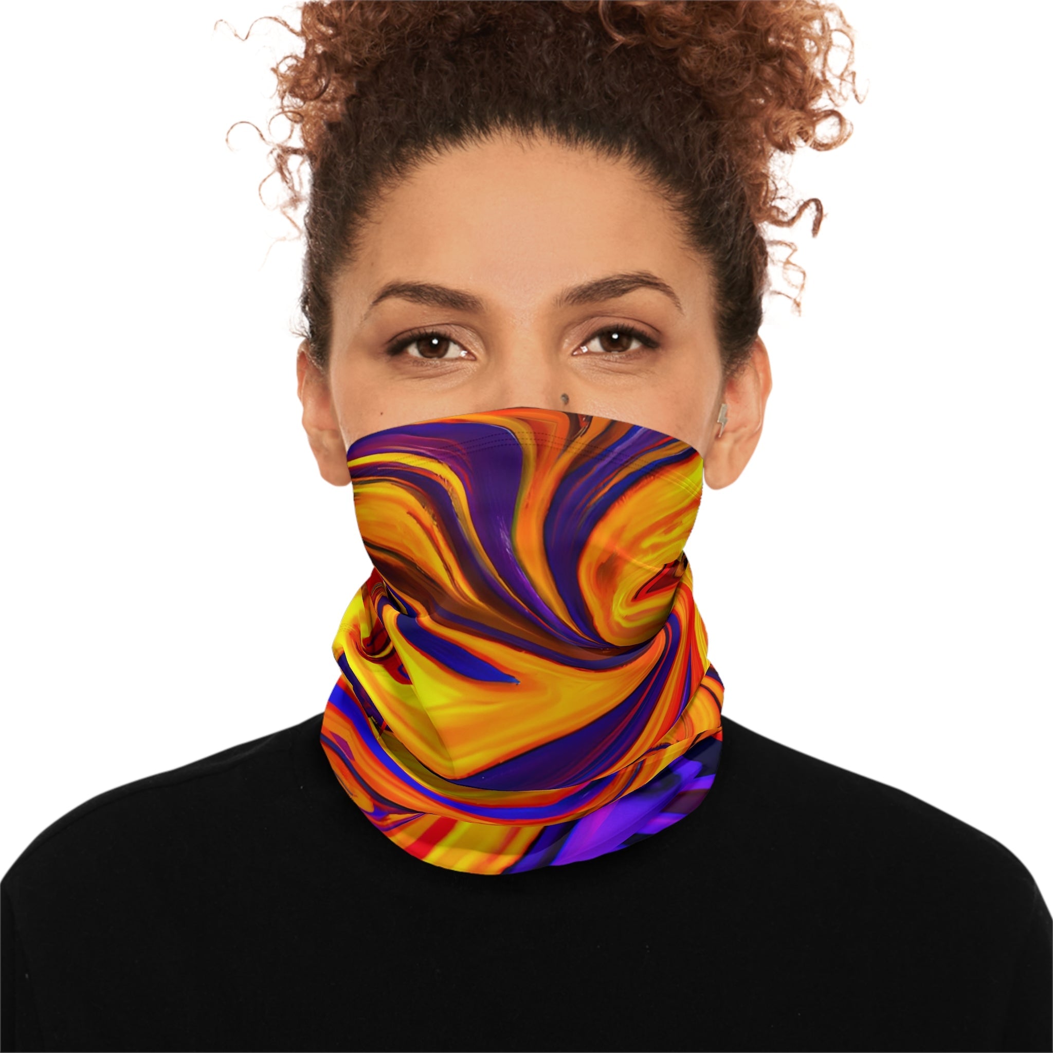 Gaiters - Fiery Vortex Trippy Winter Neck Gaiter - Acid Daddy