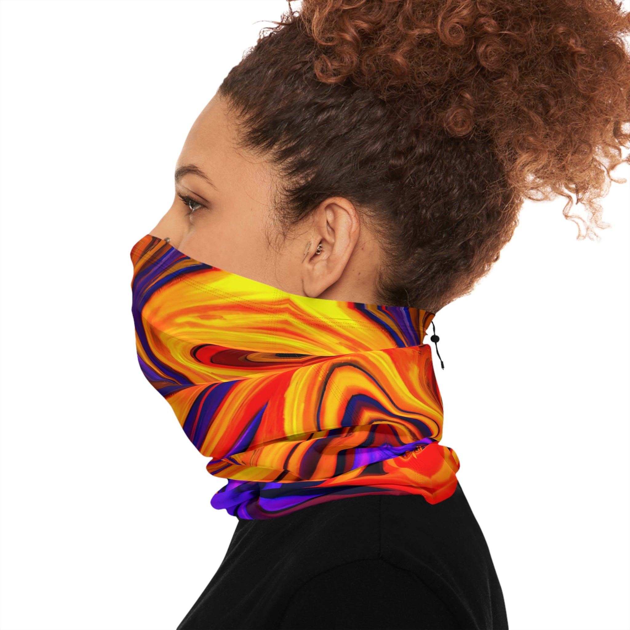 Gaiters - Fiery Vortex Trippy Winter Neck Gaiter - Acid Daddy