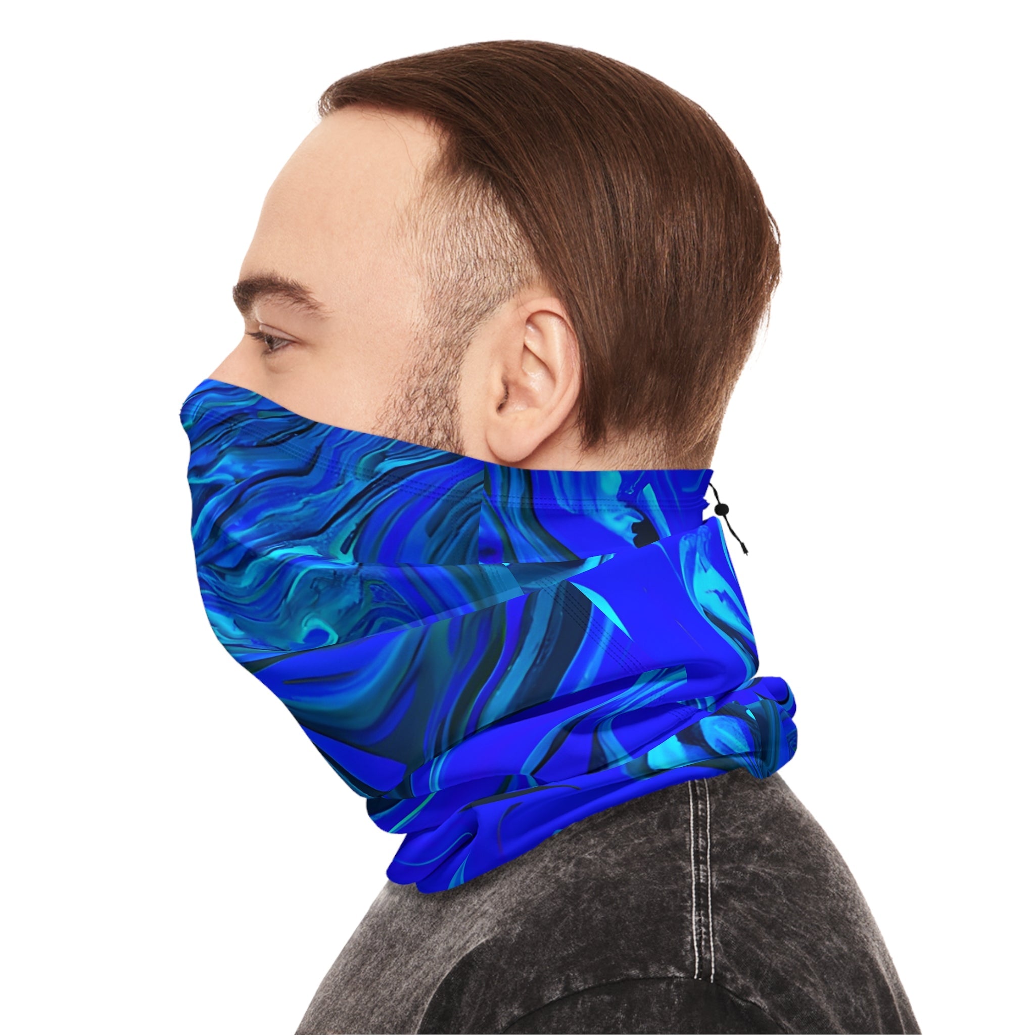 Gaiters - Frosty Blue Ice Design Winter Neck Gaiter - Acid Daddy