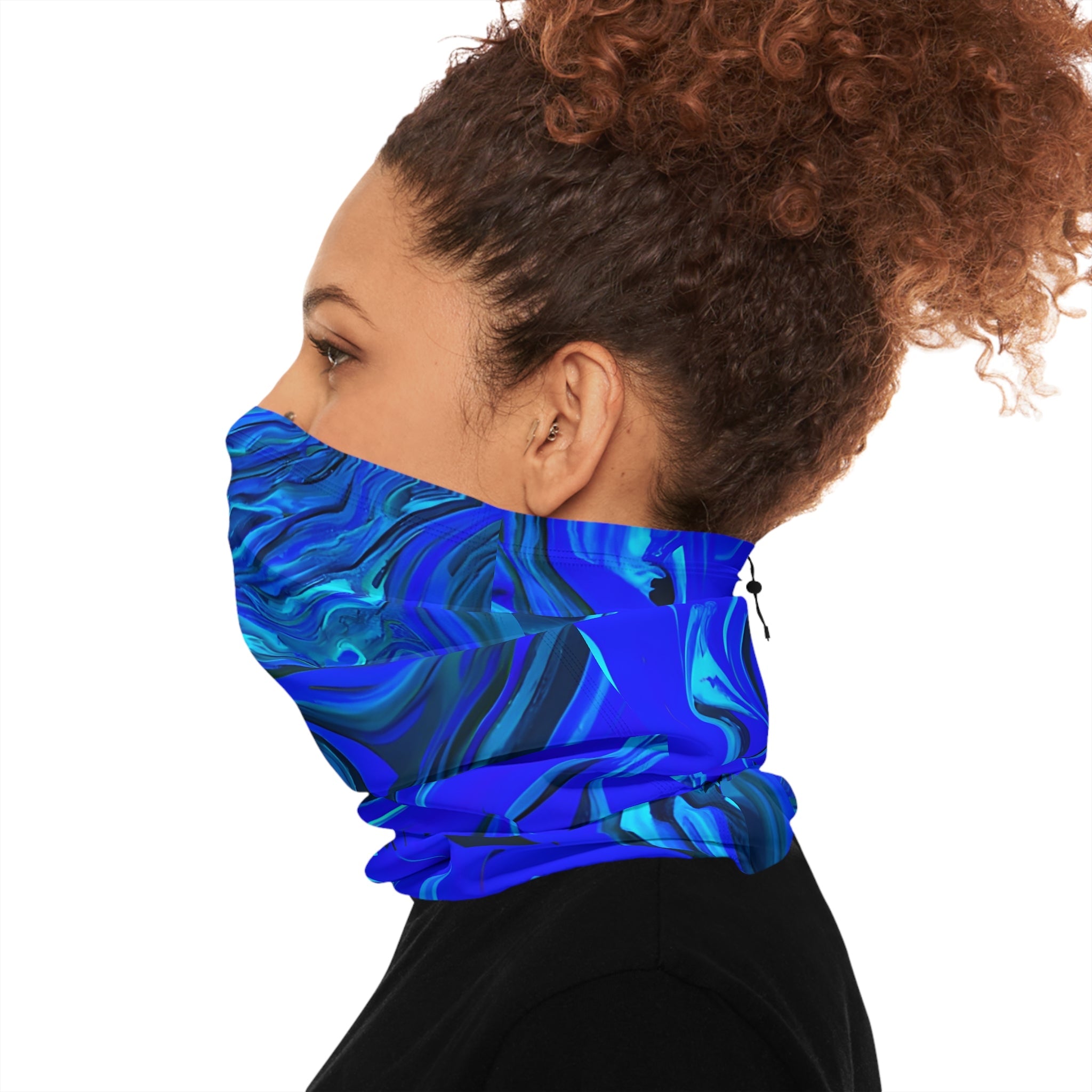 Gaiters - Frosty Blue Ice Design Winter Neck Gaiter - Acid Daddy