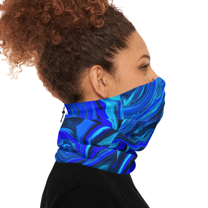 Gaiters - Frosty Blue Ice Design Winter Neck Gaiter - Acid Daddy