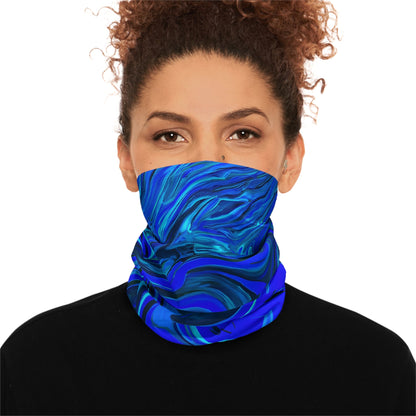 Gaiters - Frosty Blue Ice Design Winter Neck Gaiter - Acid Daddy