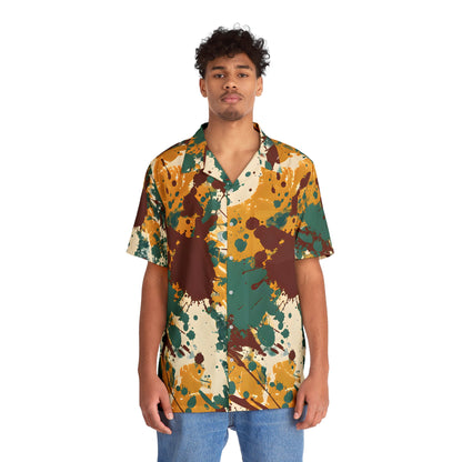 Hawaiian Shirts - Marsala Gold Splash Hawaiian Shirt - Acid Daddy