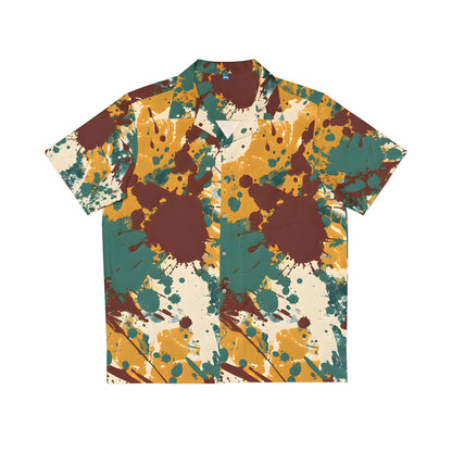 Hawaiian Shirts - Marsala Gold Splash Hawaiian Shirt - Acid Daddy