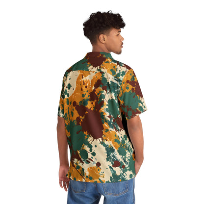 Hawaiian Shirts - Marsala Gold Splash Hawaiian Shirt - Acid Daddy