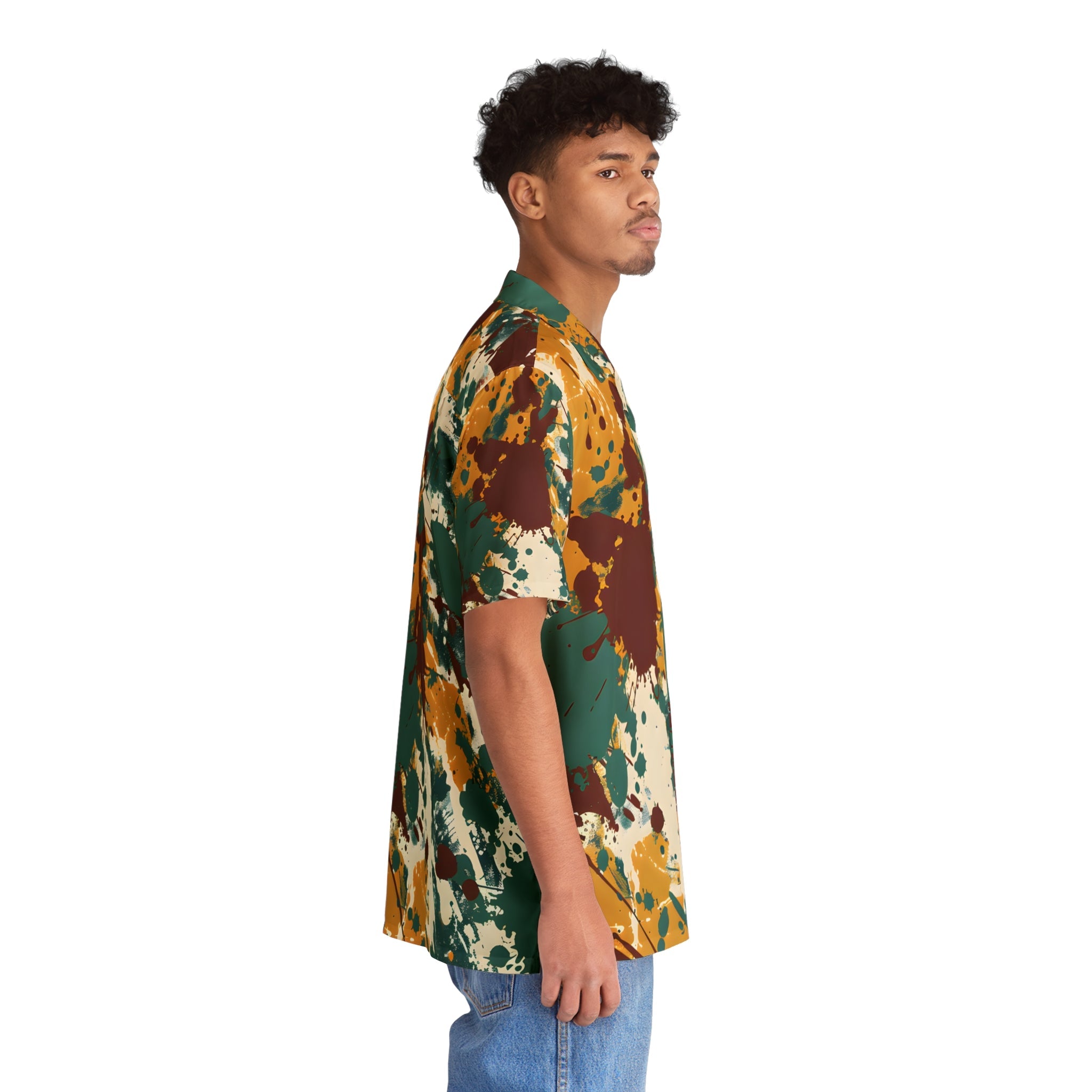 Hawaiian Shirts - Marsala Gold Splash Hawaiian Shirt - Acid Daddy