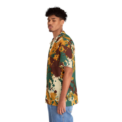 Hawaiian Shirts - Marsala Gold Splash Hawaiian Shirt - Acid Daddy