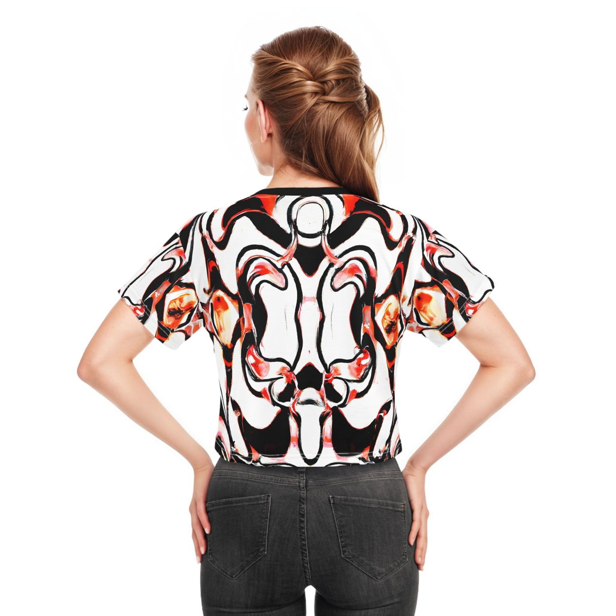 All Over Prints - Crimson Rage Crop Top Tee - Acid Daddy