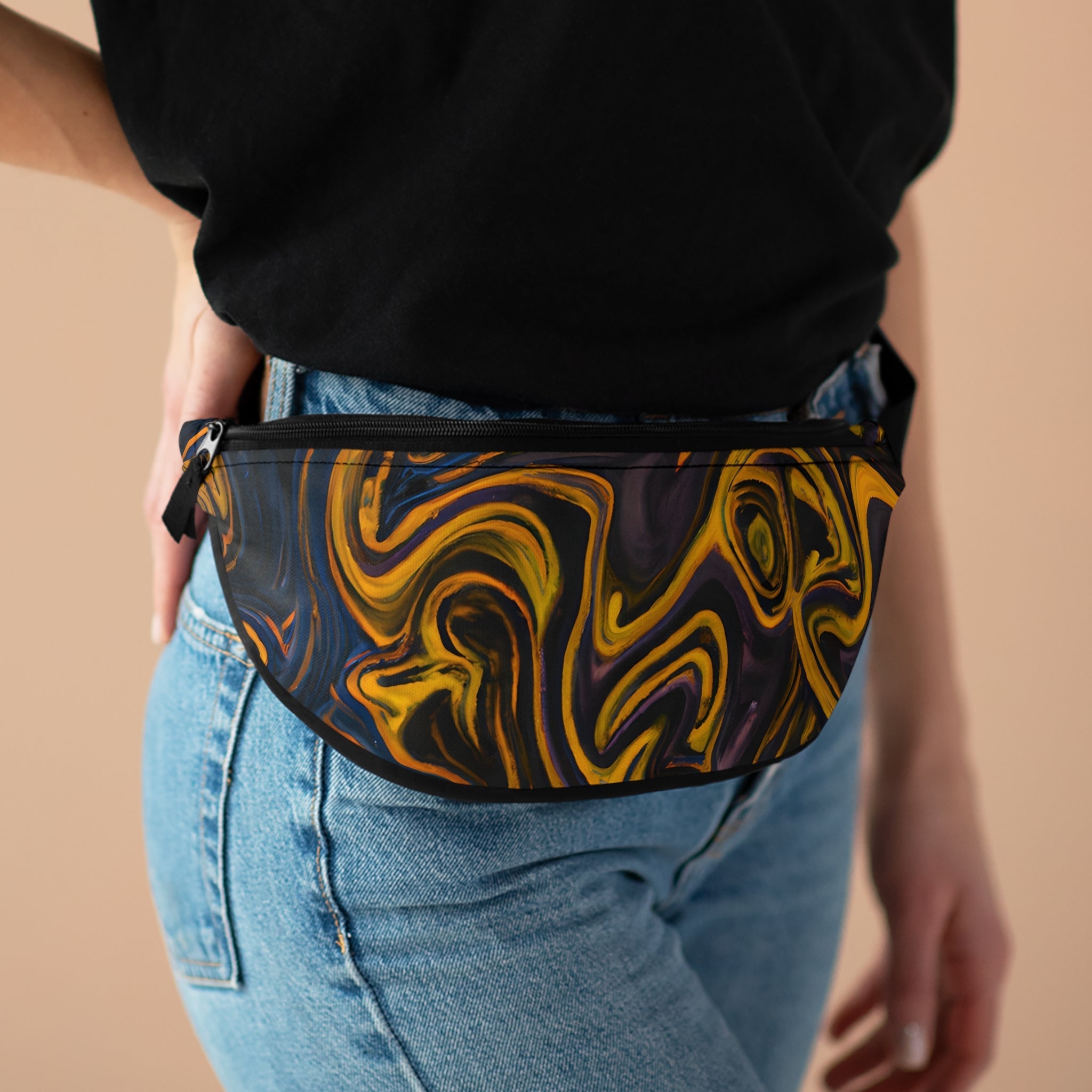 Fanny Packs - Kinetic Black Vibes Festival Fanny Pack (Medium) - Acid Daddy