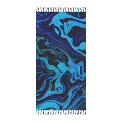 Beach Blankets - Liquid Blue Flow Festival - Ready Boho Beach Blanket - Acid Daddy