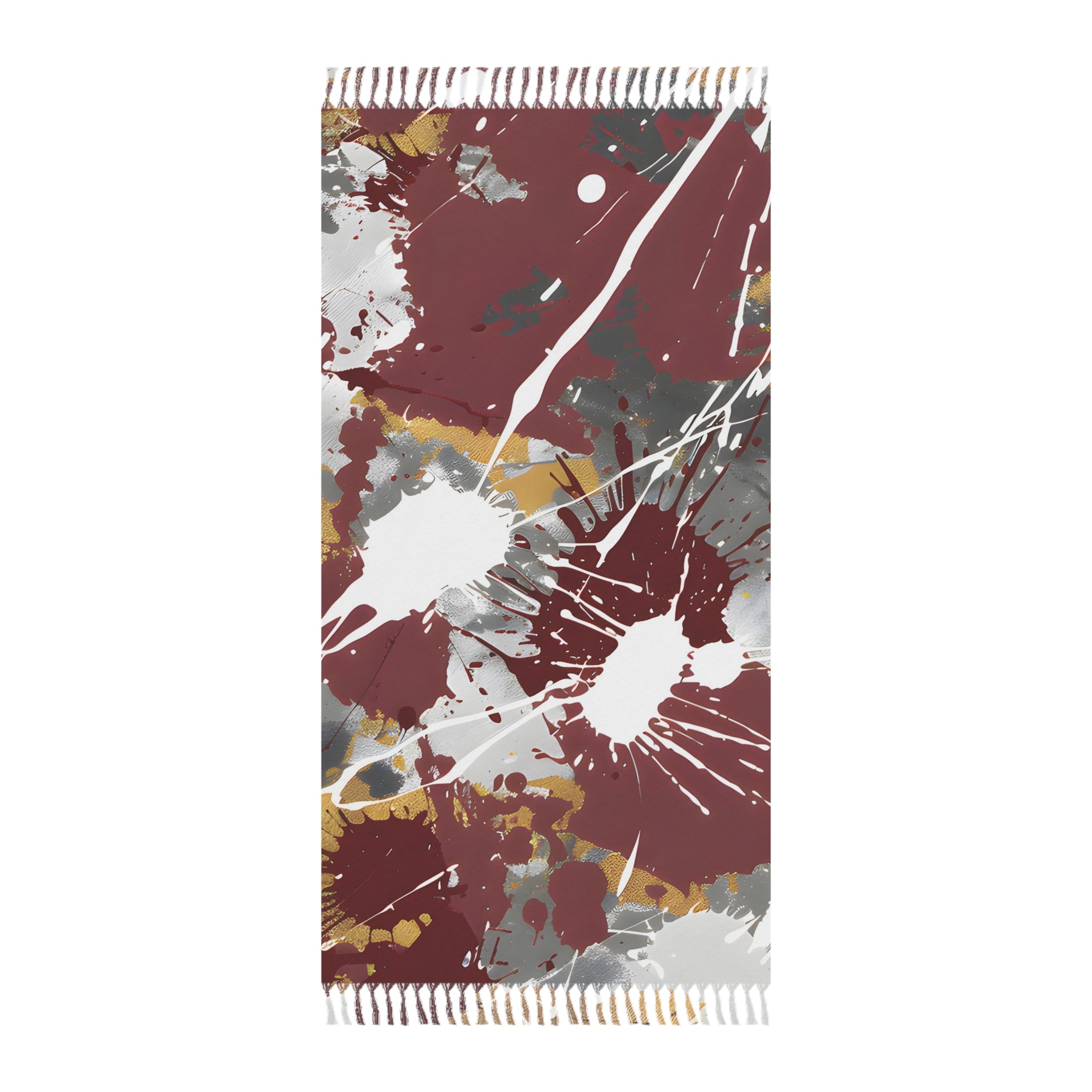 Beach Blankets - Maroon Gray Splash Rave Beach Blanket - Acid Daddy