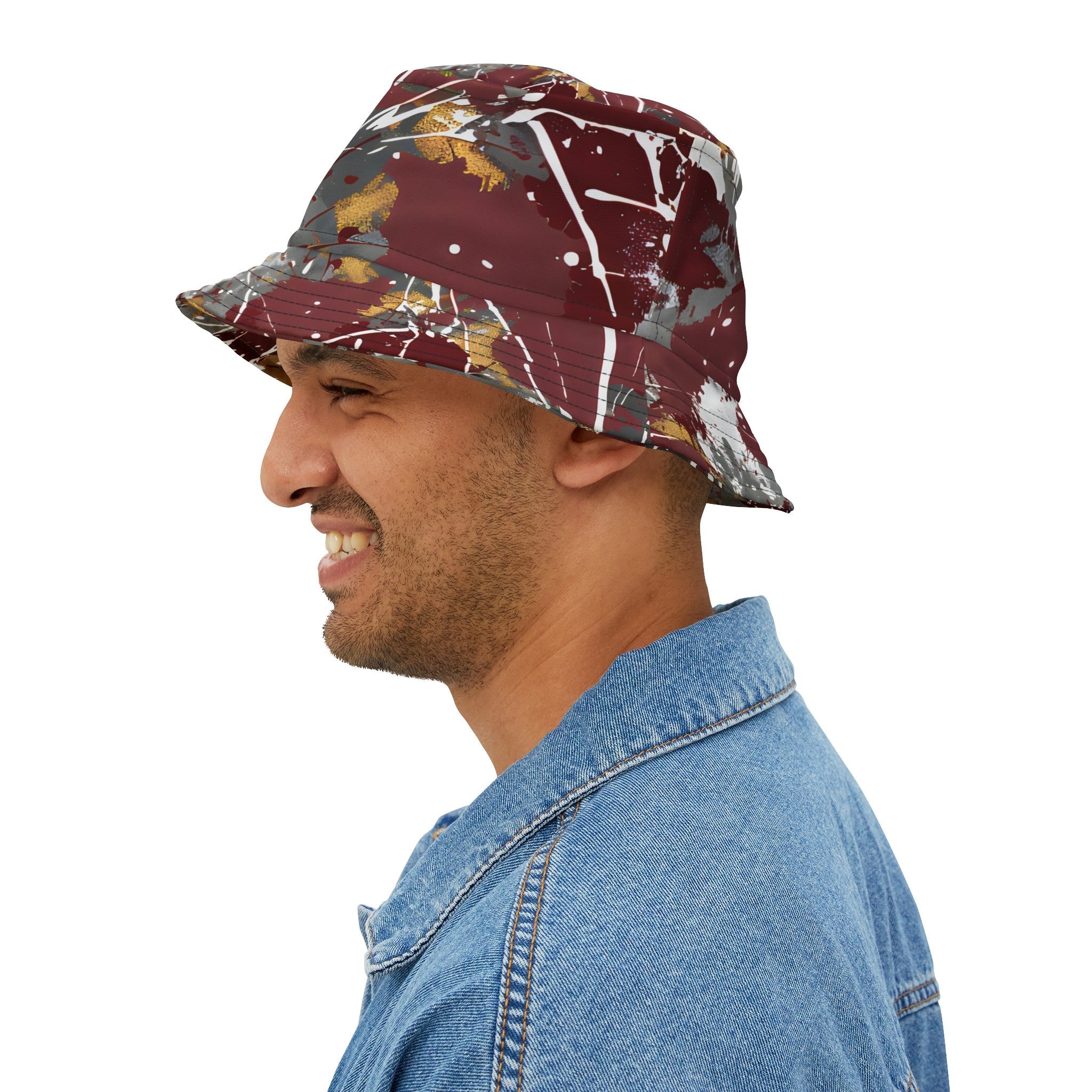 Hats - Maroon Groove Splash Festival Bucket Hat - Acid Daddy