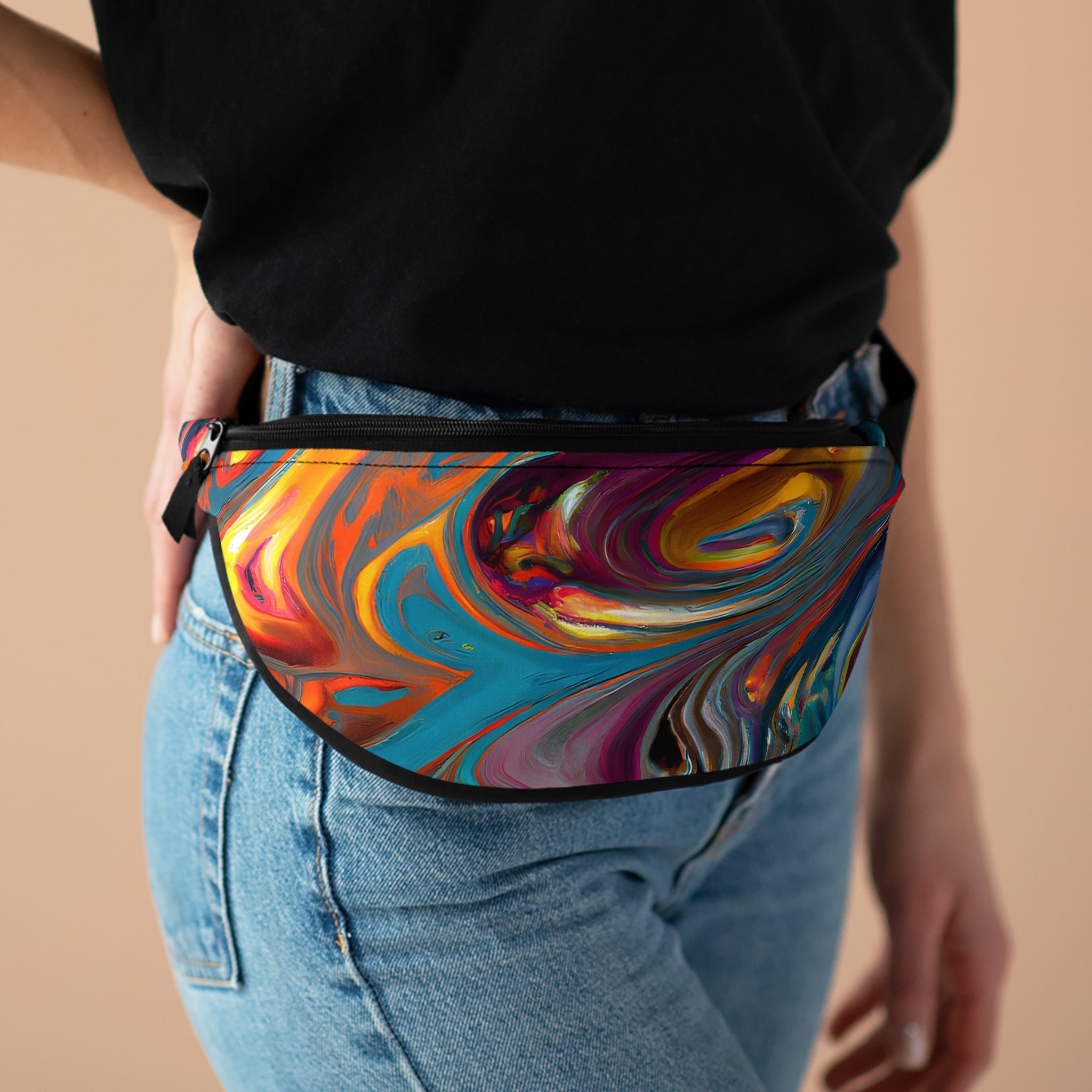 Fanny Packs - Melted Gold Rave Festival Fanny Pack (Medium) - Acid Daddy