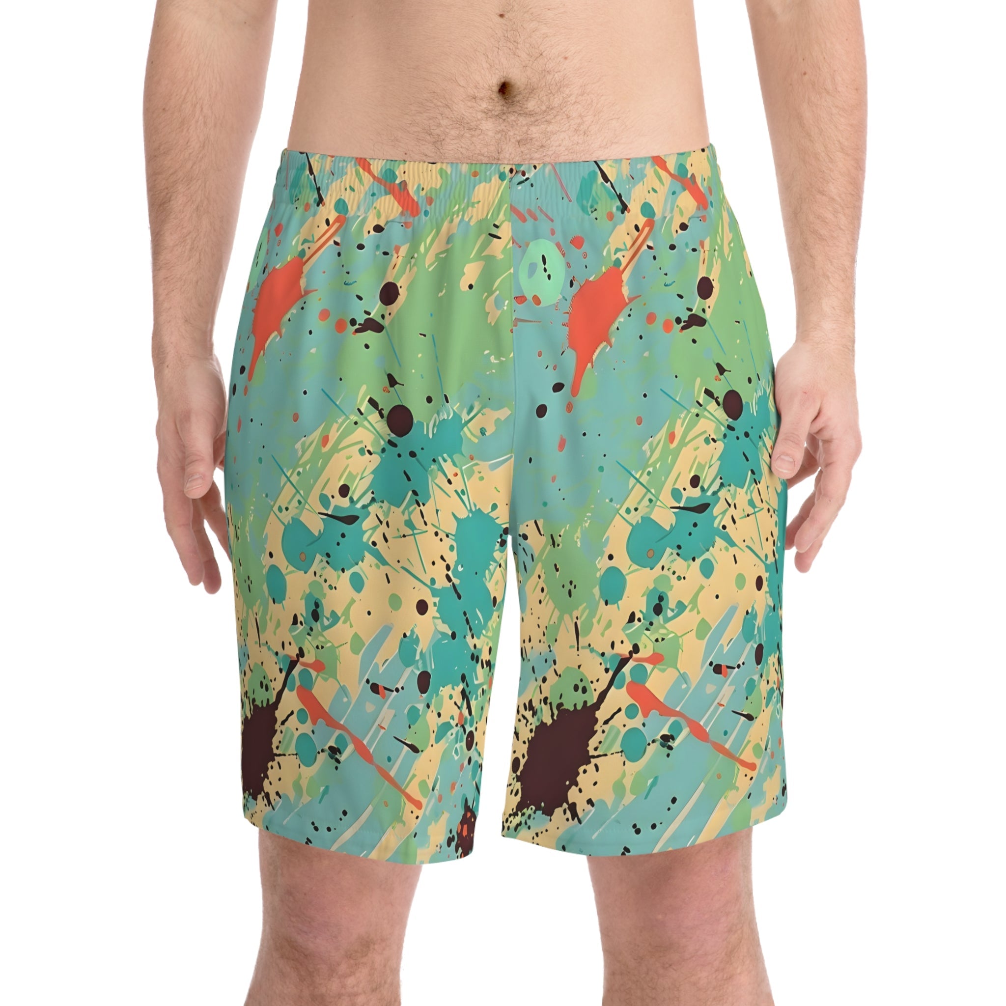 Beach Shorts - Men's Cerulean Peach Lime Beach Shorts - Acid Daddy