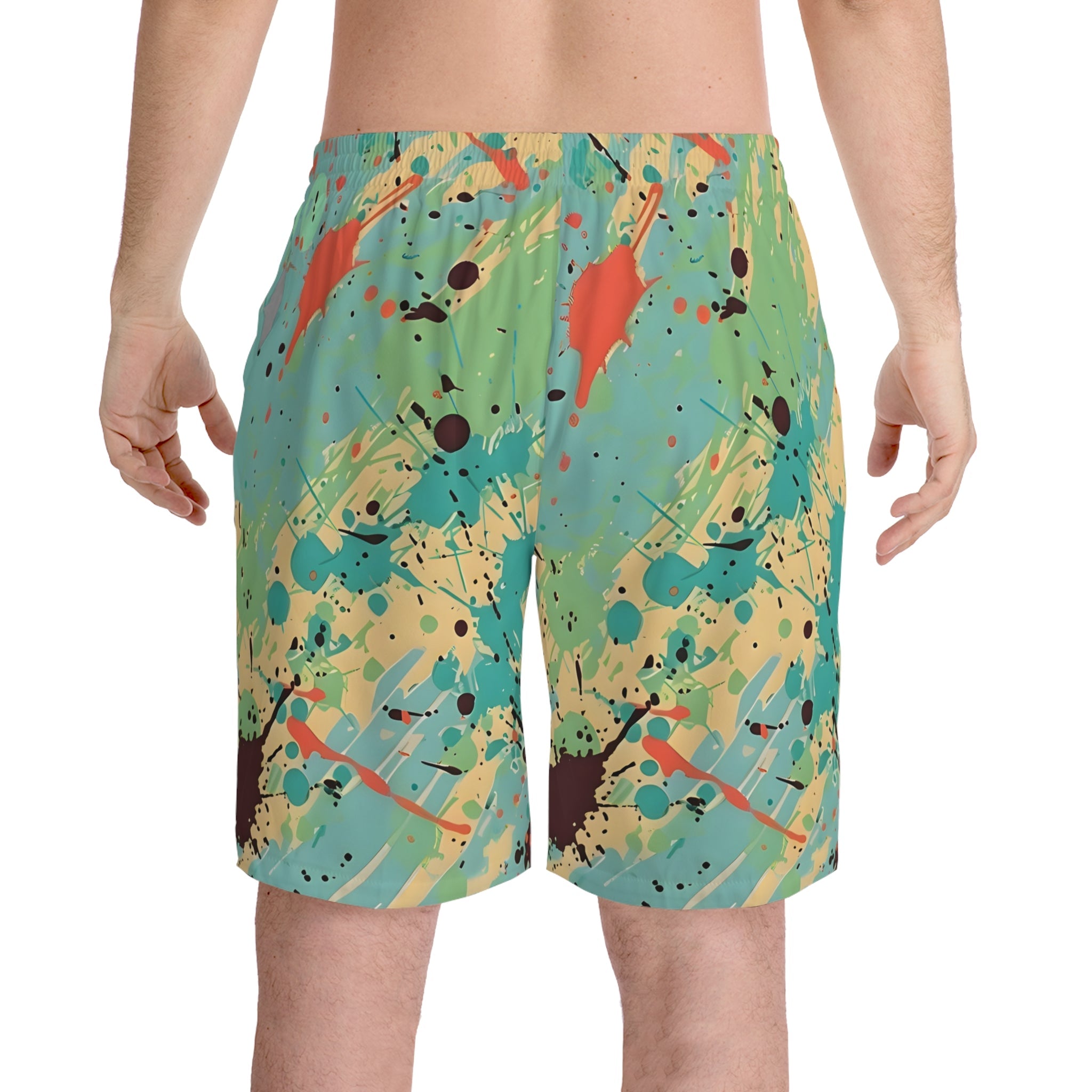 Beach Shorts - Men's Cerulean Peach Lime Beach Shorts - Acid Daddy