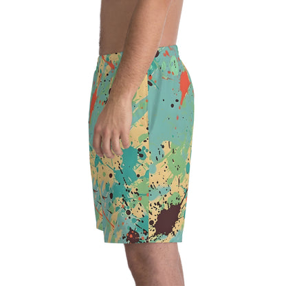 Beach Shorts - Men's Cerulean Peach Lime Beach Shorts - Acid Daddy