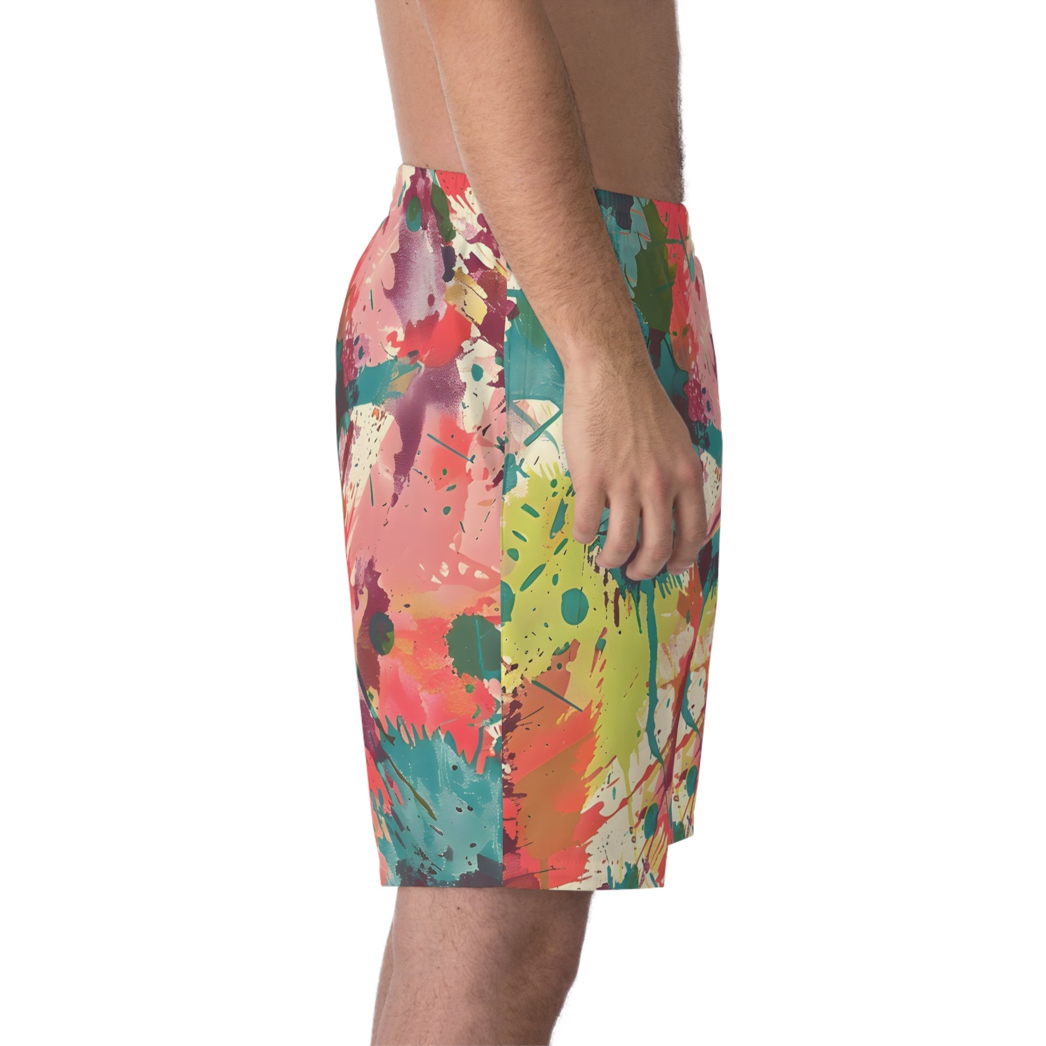 Beach Shorts - Men's Cerulean Peach Splash Beach Shorts - Acid Daddy