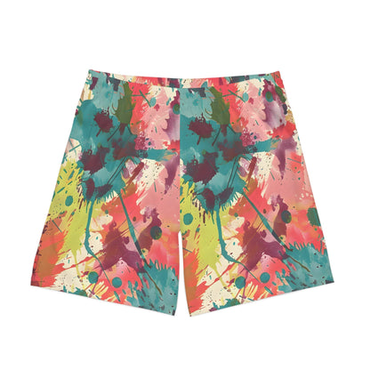 Beach Shorts - Men's Cerulean Peach Splash Beach Shorts - Acid Daddy