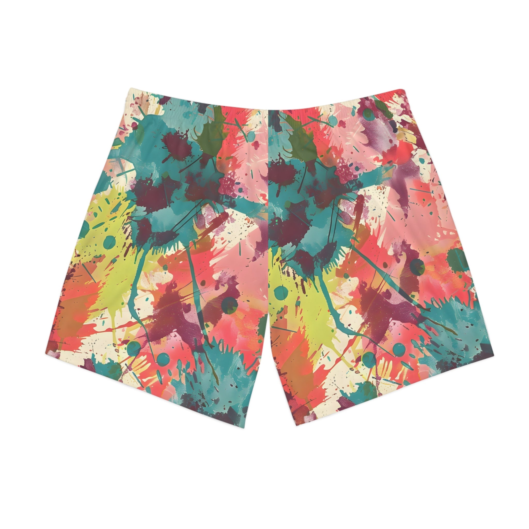 Beach Shorts - Men's Cerulean Peach Splash Beach Shorts - Acid Daddy