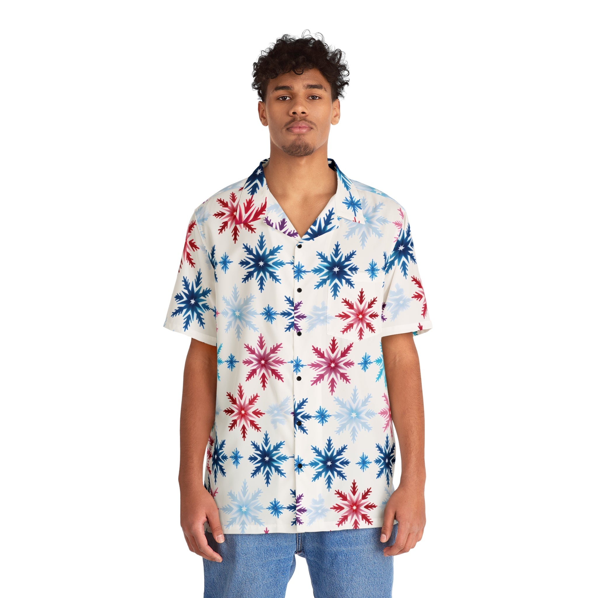 All Over Prints - Men's Colorado Snowflake Hawaiian Shirt - Acid Daddy