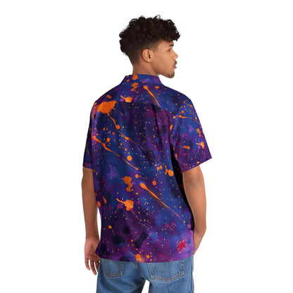 Hawaiian Shirts - Men's Electric Violet Splash Hawaiian Shirt - Acid Daddy