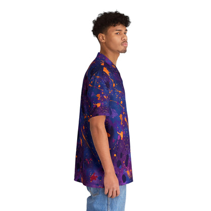 Hawaiian Shirts - Men's Electric Violet Splash Hawaiian Shirt - Acid Daddy