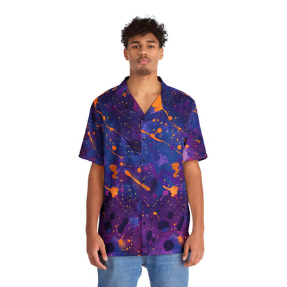 Hawaiian Shirts - Men's Electric Violet Splash Hawaiian Shirt - Acid Daddy