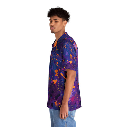 Hawaiian Shirts - Men's Electric Violet Splash Hawaiian Shirt - Acid Daddy