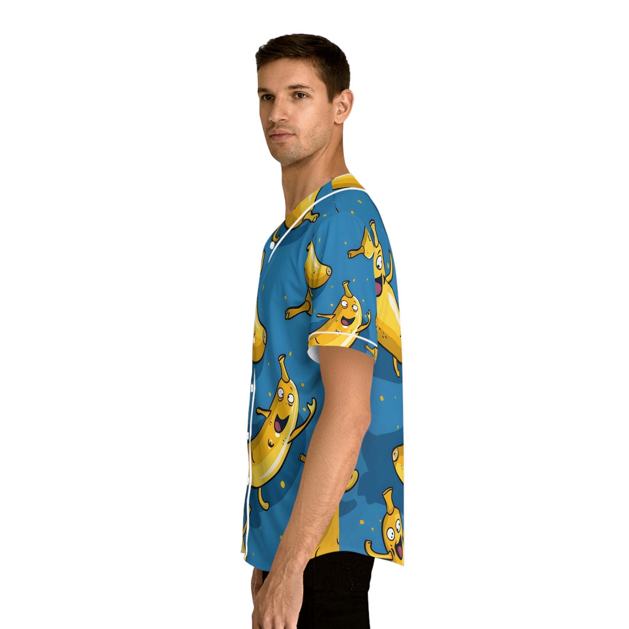 Hawaiian Shirts - Men's Fun Happy Banana Baseball Jersey - Acid Daddy