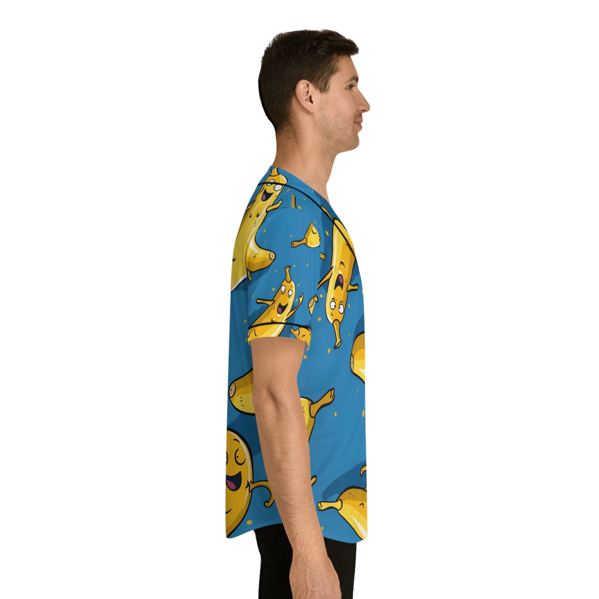 Hawaiian Shirts - Men's Fun Happy Banana Baseball Jersey - Acid Daddy