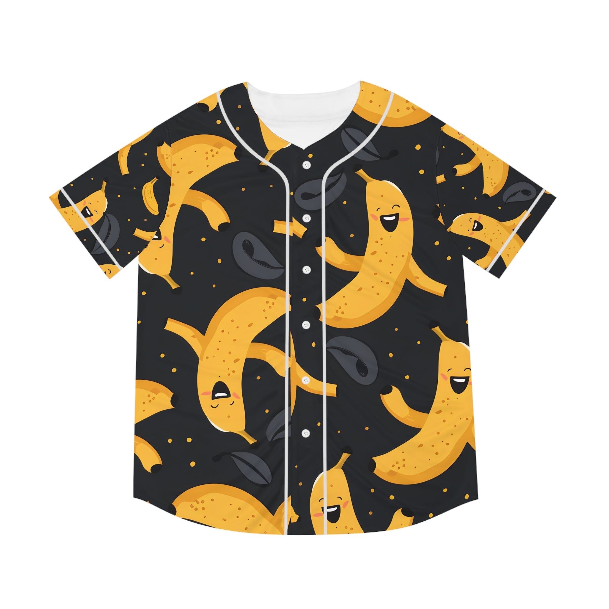 Hawaiian Shirts - Men's Happy Banana Print Baseball Jersey - Acid Daddy