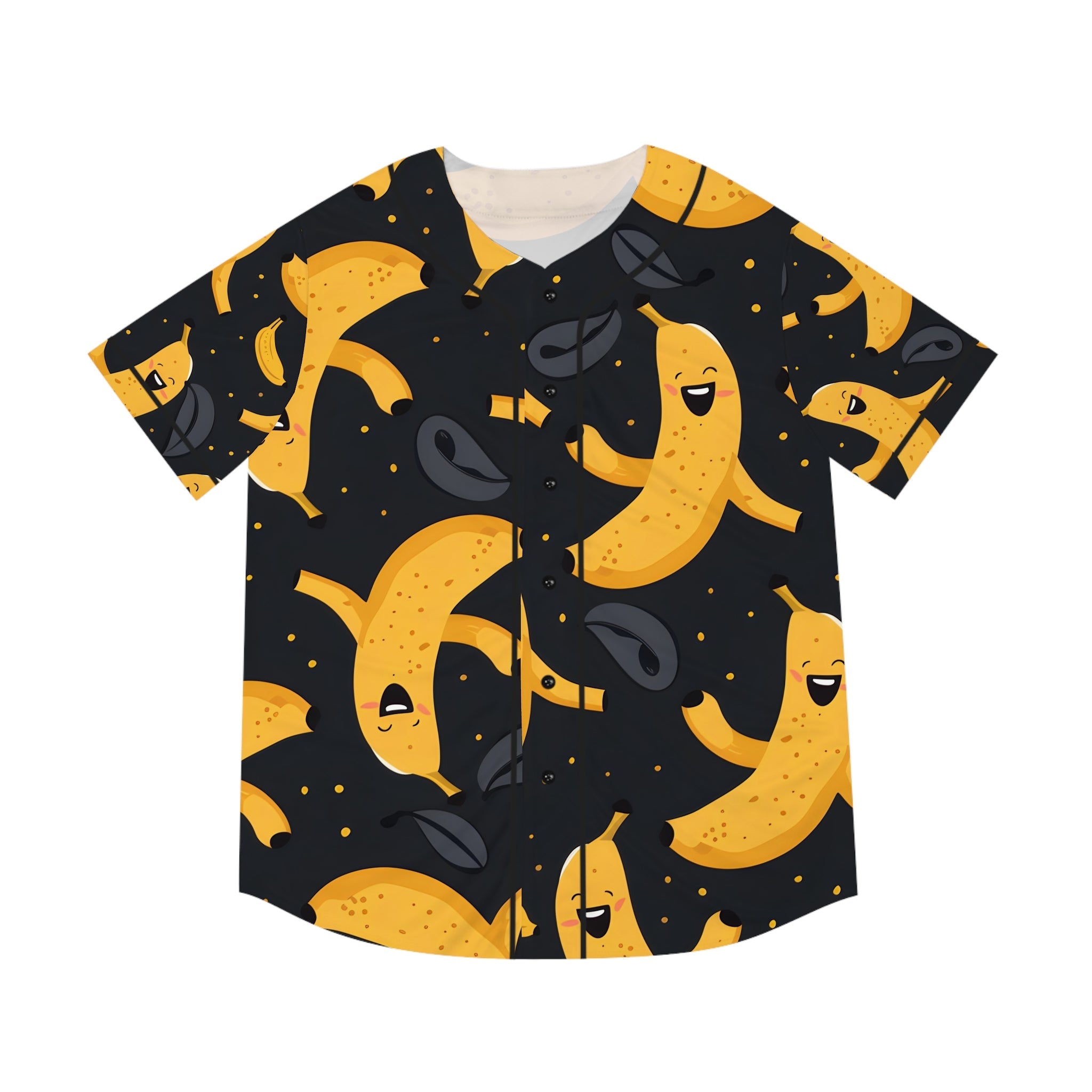 Hawaiian Shirts - Men's Happy Banana Print Baseball Jersey - Acid Daddy