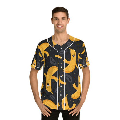 Hawaiian Shirts - Men's Happy Banana Print Baseball Jersey - Acid Daddy