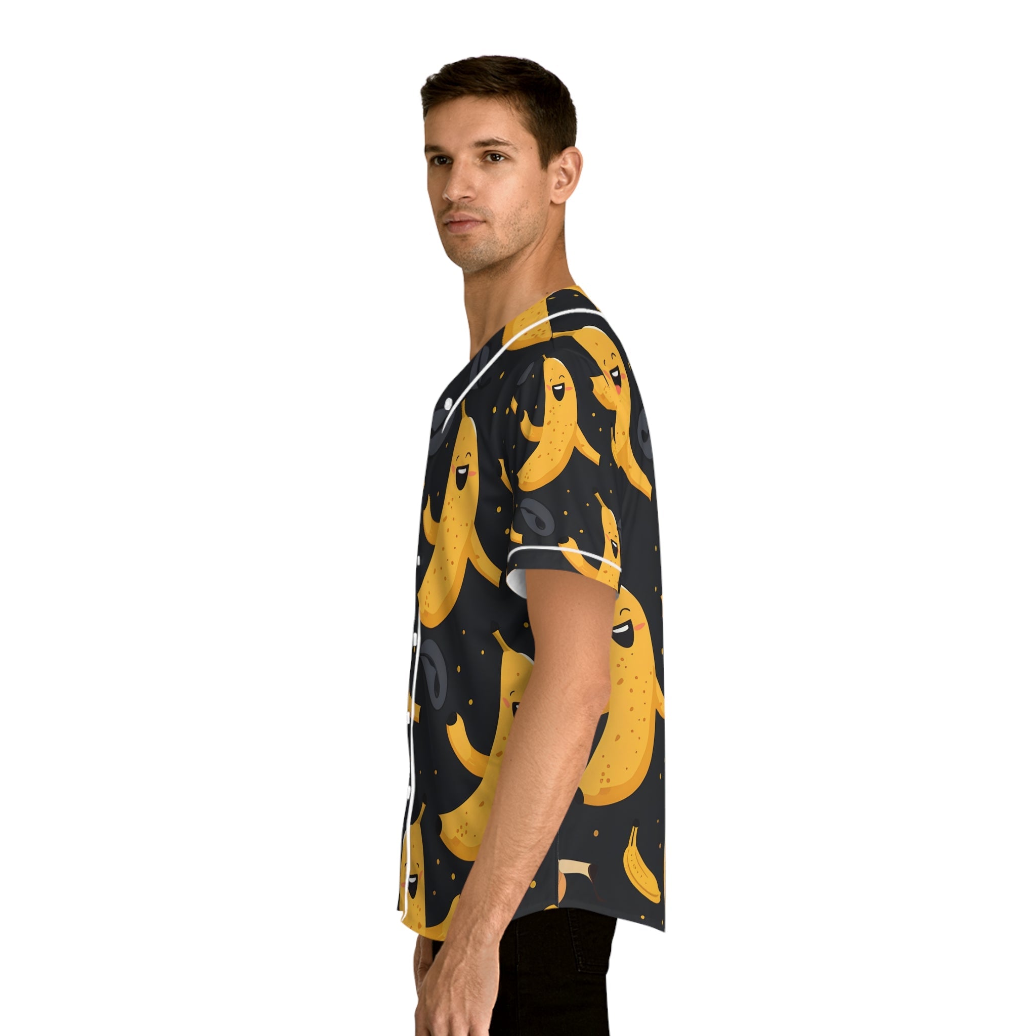 Hawaiian Shirts - Men's Happy Banana Print Baseball Jersey - Acid Daddy