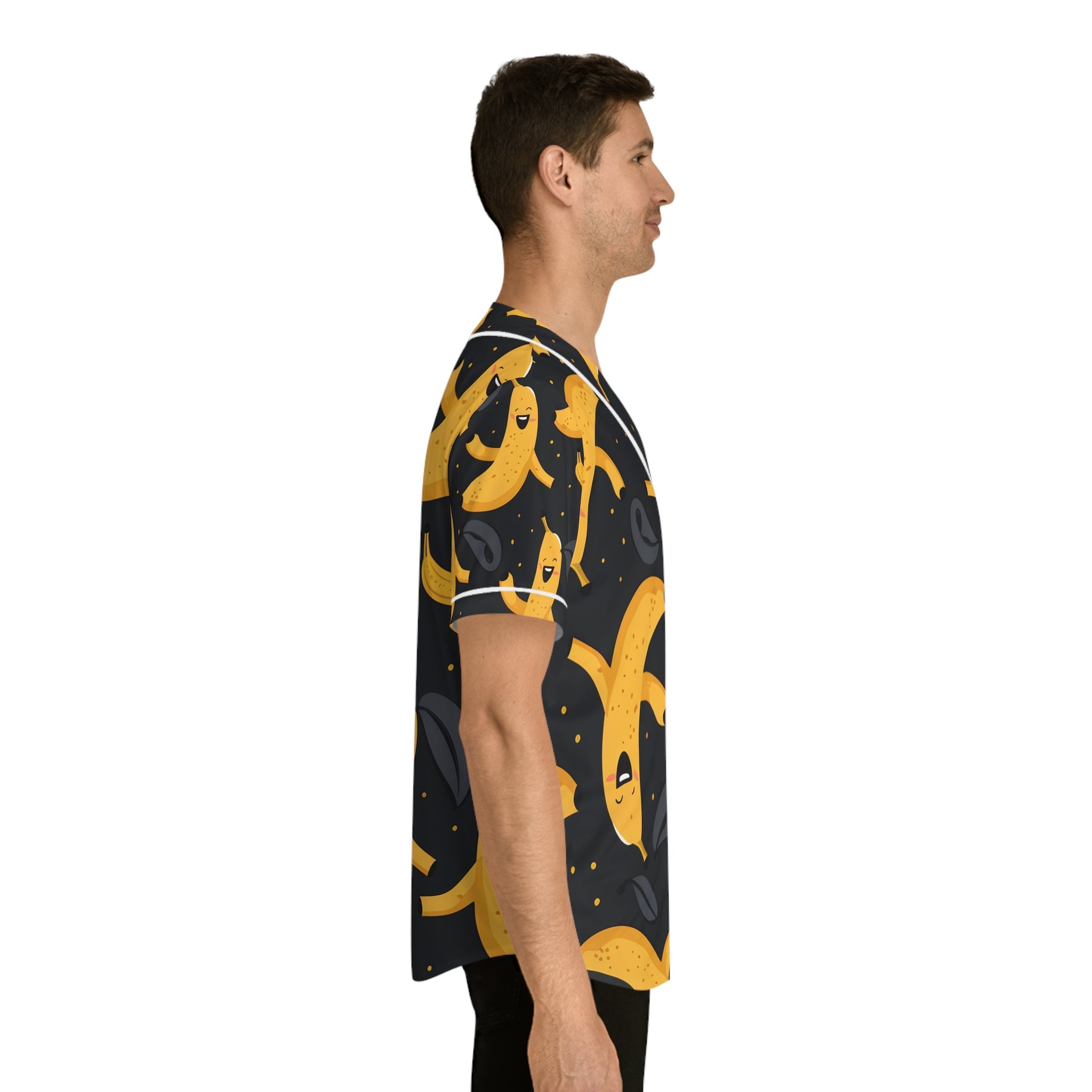 Hawaiian Shirts - Men's Happy Banana Print Baseball Jersey - Acid Daddy