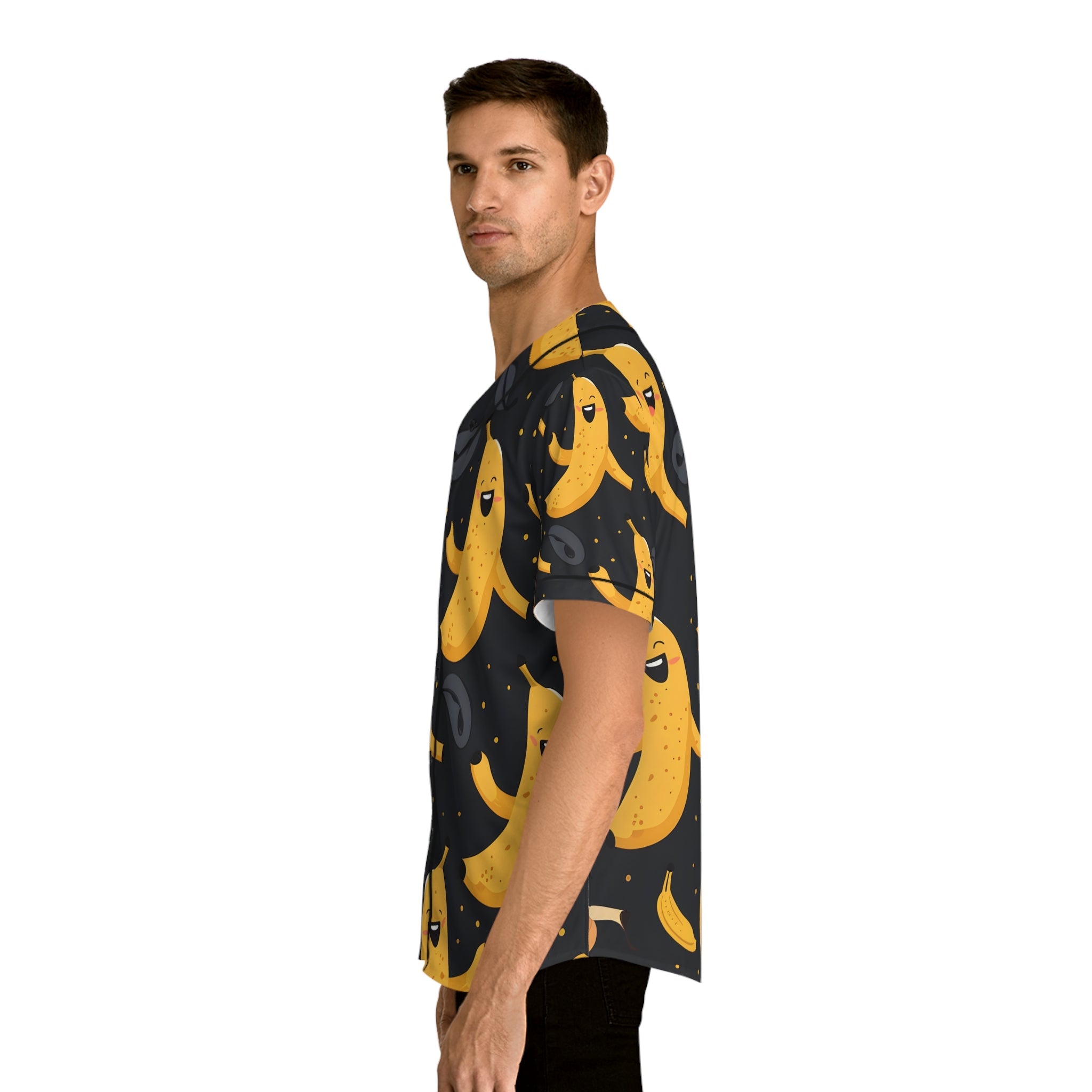 Hawaiian Shirts - Men's Happy Banana Print Baseball Jersey - Acid Daddy