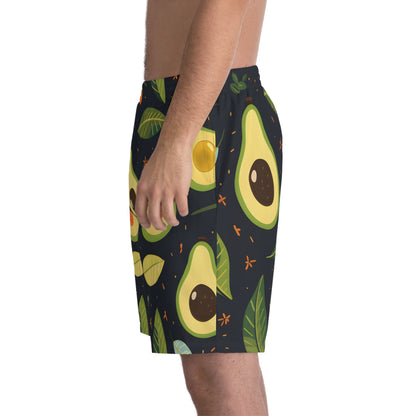 All Over Prints - Men's Lively Avocado Print Beach Shorts - Acid Daddy