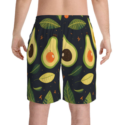 All Over Prints - Men's Lively Avocado Print Beach Shorts - Acid Daddy