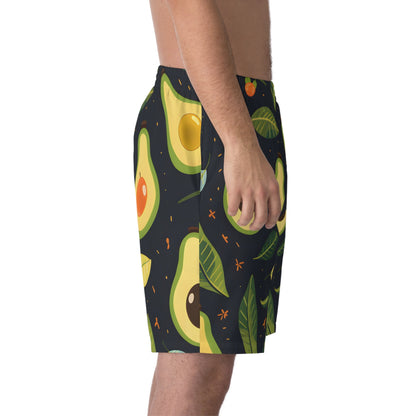 All Over Prints - Men's Lively Avocado Print Beach Shorts - Acid Daddy