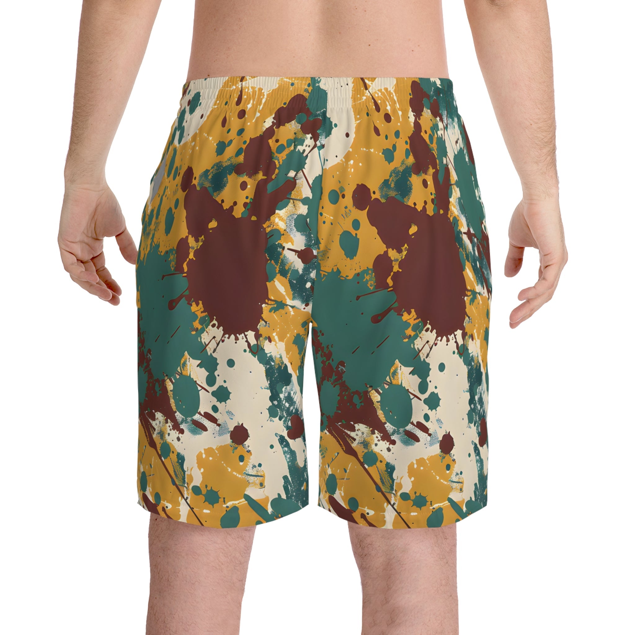 Beach Shorts - Men's Marsala Gold Splash Beach Shorts - Acid Daddy