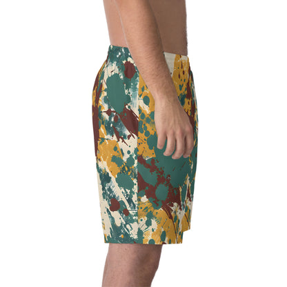 Beach Shorts - Men's Marsala Gold Splash Beach Shorts - Acid Daddy