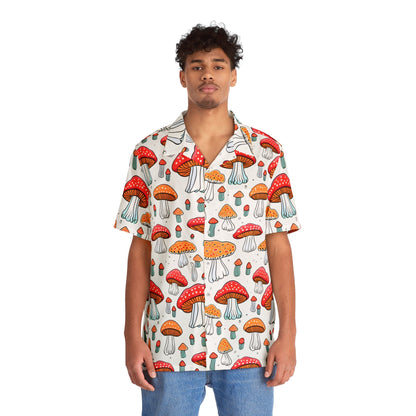 All Over Prints - Men's Mushroom Pie Print Hawaiian Shirt - Acid Daddy